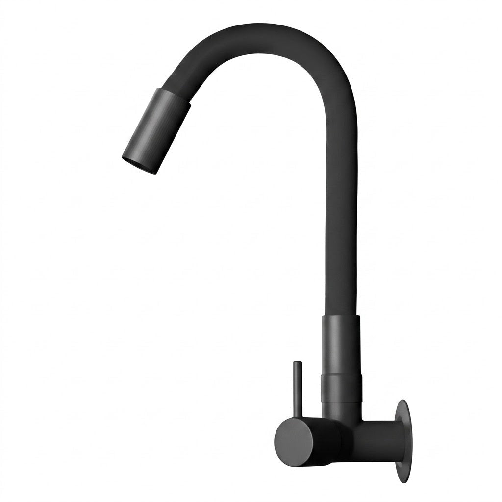 Torneira Flex De Metal Parede Preto Fosco
