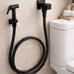 Ducha Higiênica Chuveirinho Quadrada Metal Preta