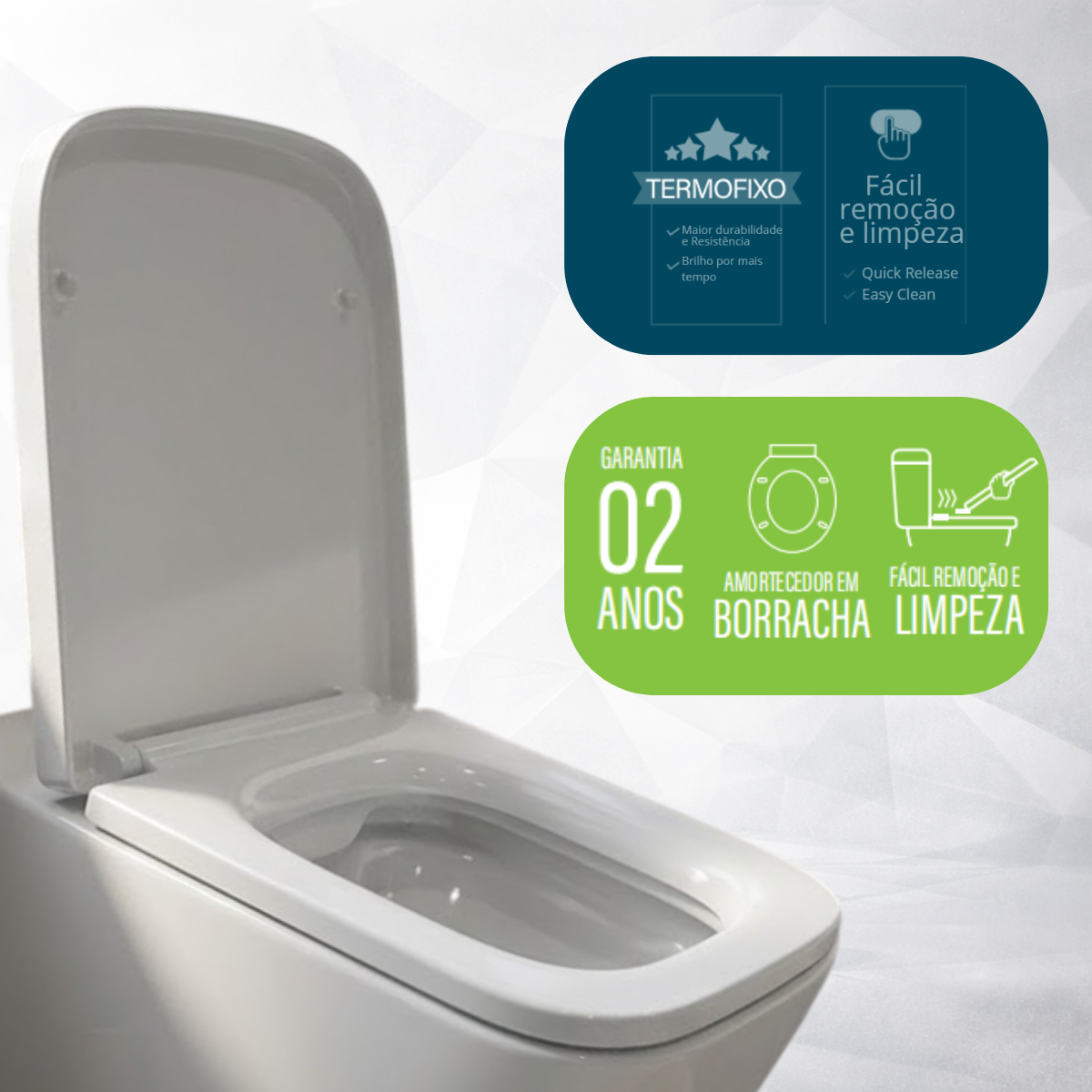 Assento Sanitário Elísio Convencional Soft Branco