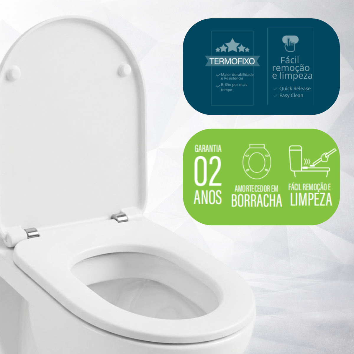 Assento Sanitário Elísio Classic Soft Close Branco
