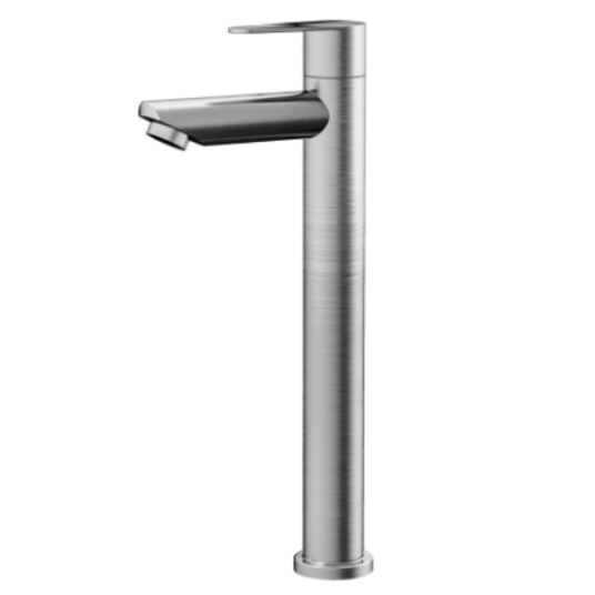 Torneira Bancada para Lavatório Bica Alta Aço Inox Escovado