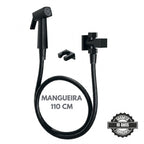 Ducha Higiênica Chuveirinho Quadrada Metal Preta 2 saidas