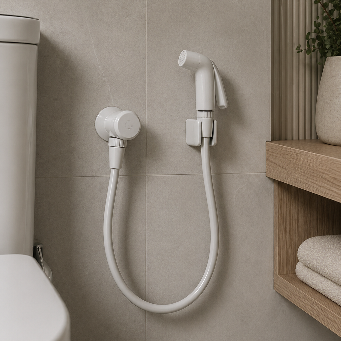 Ducha Higiênica Completa Com Gatilho Abs Branco 1/4 De Volta