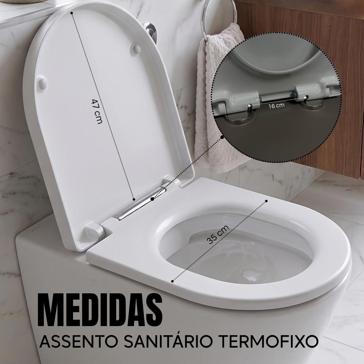 Assento Sanitário Elísio Rexton Soft Close Branco
