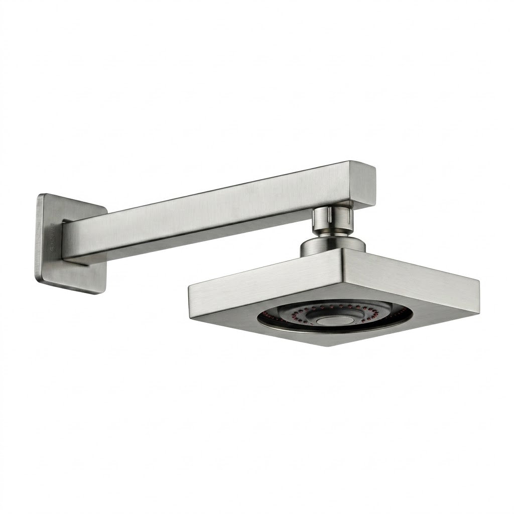 Chuveiro Articulado Autolimpante Quadrado 5” Aço Escovado