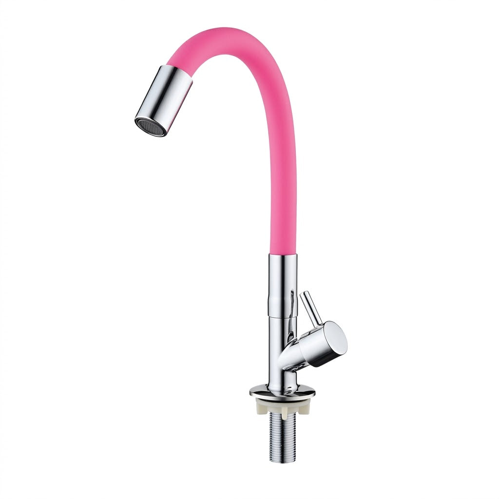 Torneira Rosa Cozinha Bancada Gourmet Flexível Luxo