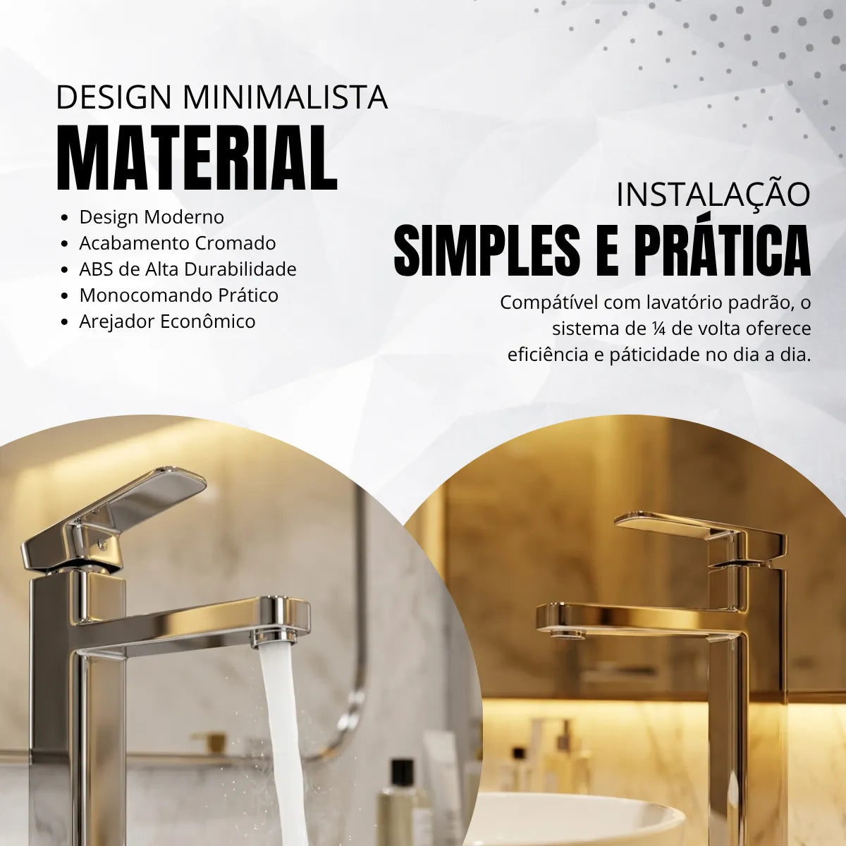 Torneira Bancada Monocomando Cromada para Lavatório Q/F