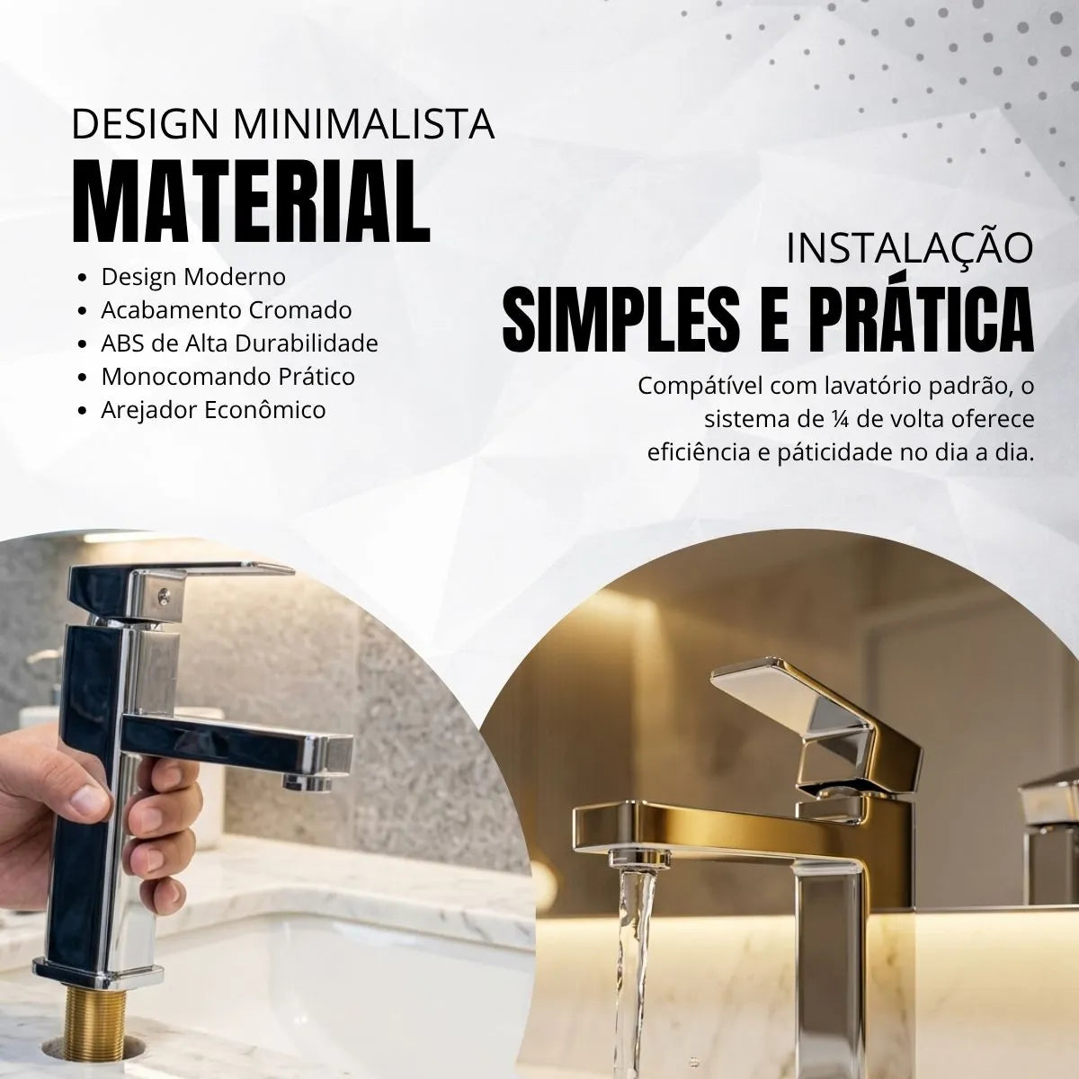 Torneira Monocomando Cromada para Lavatório Q/F