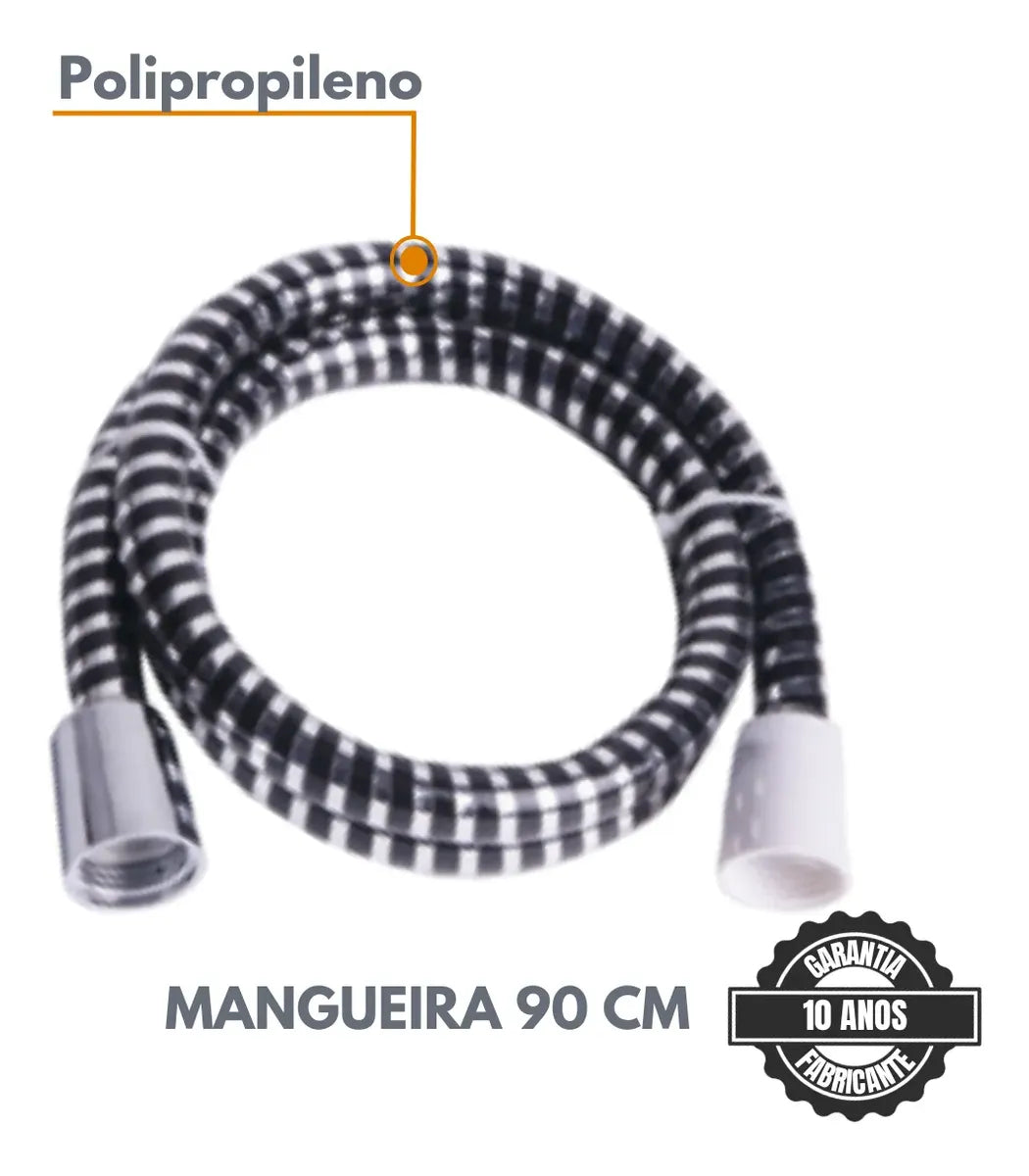 Ducha Higiênica PP Eco Completa Com Gatilho Abs Cromada 1/4 De Volta