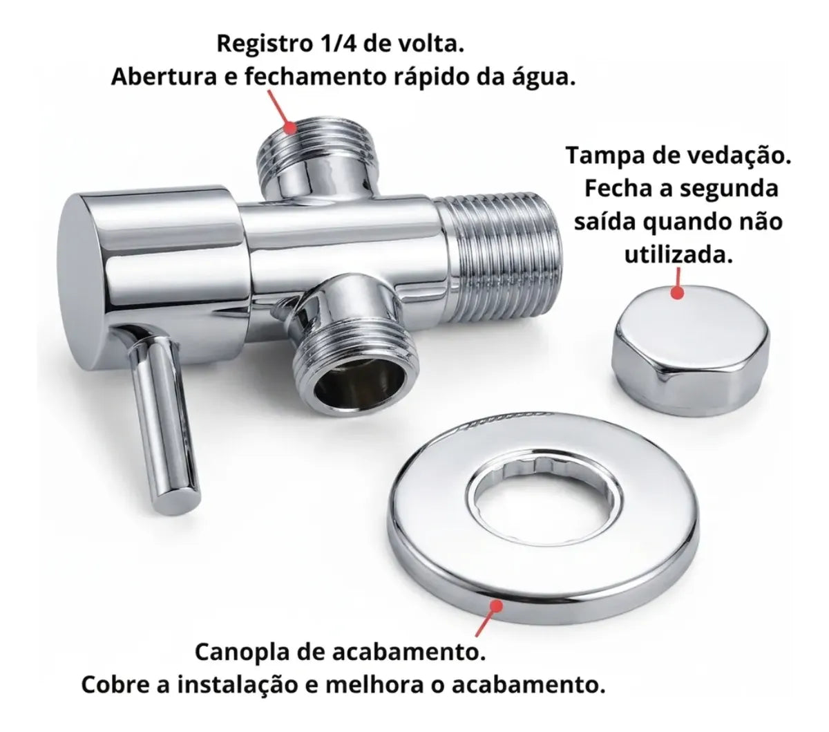 Registro de Metal com Derivação 1/2x1/2