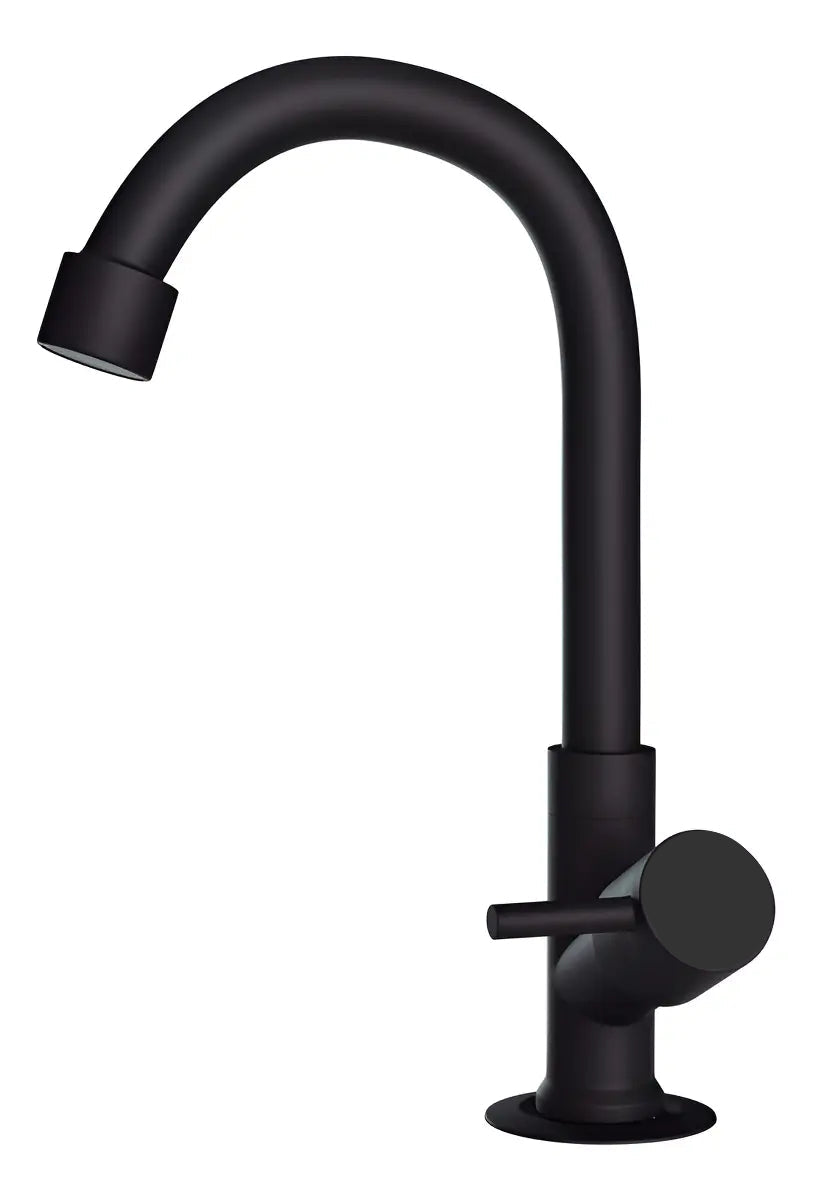 Torneira lavatório metal preto fosco 1/4 de voota