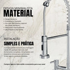 Torneira Gourmet para Cozinha com Misturador Escovada