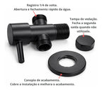 Registro de metal preto c/ derivação