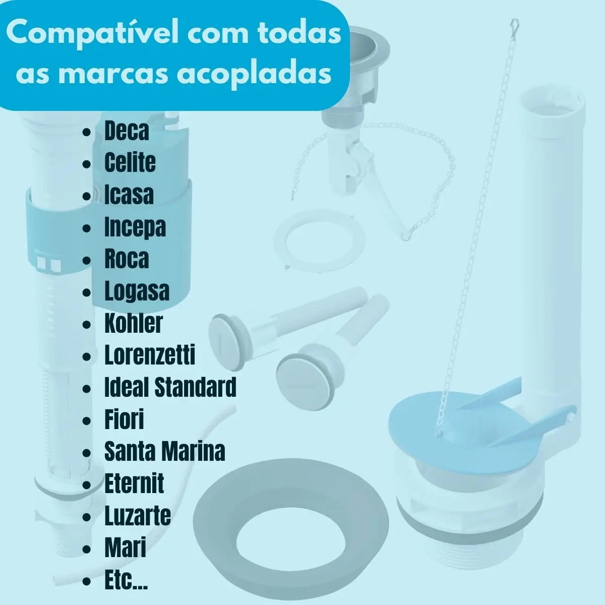Kit completo convencional caixa de descarga
