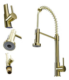 Torneira Gourmet Dourada Bancada Monocomando para Cozinha Q/F