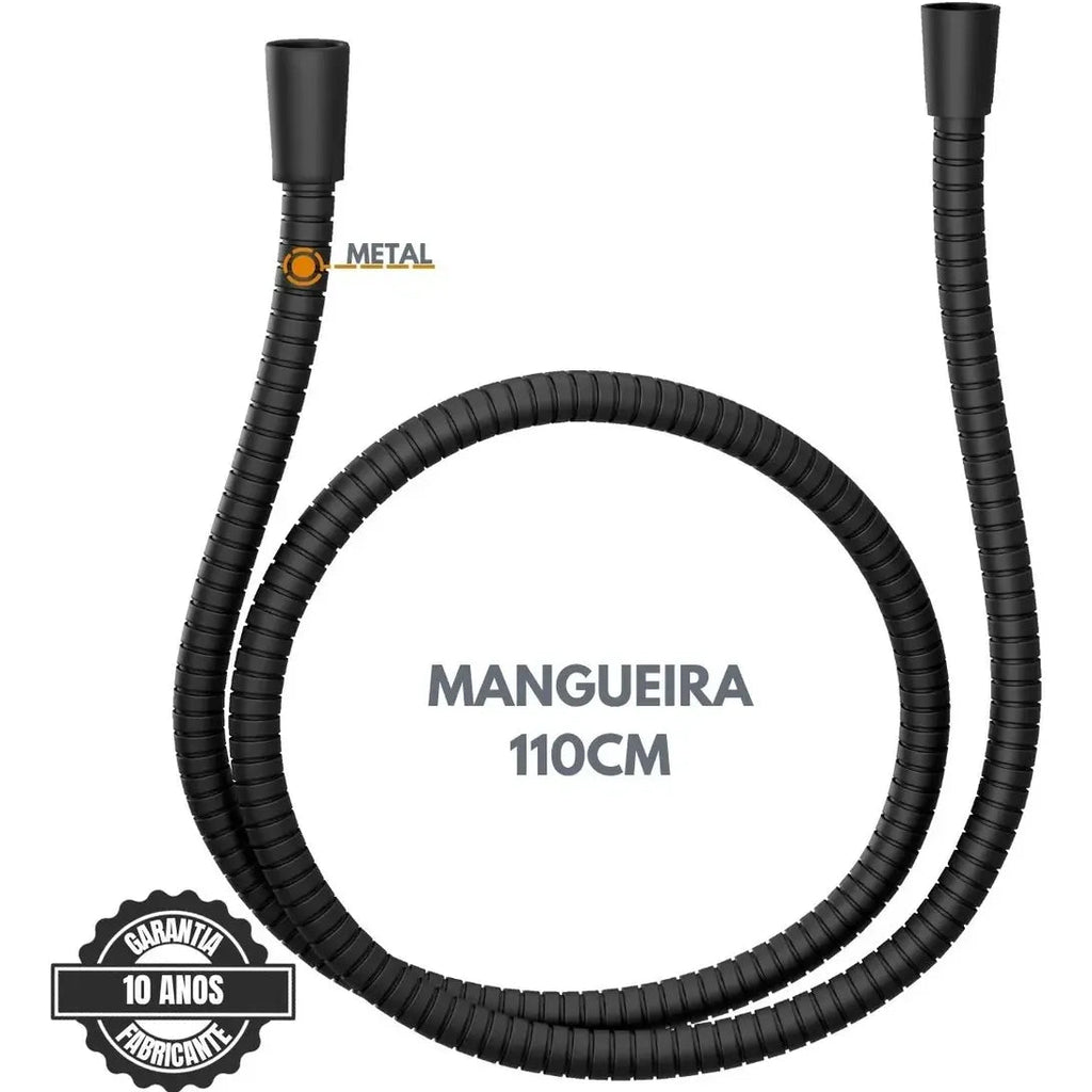 Ducha higiênica metal preto luxo registro e derivação