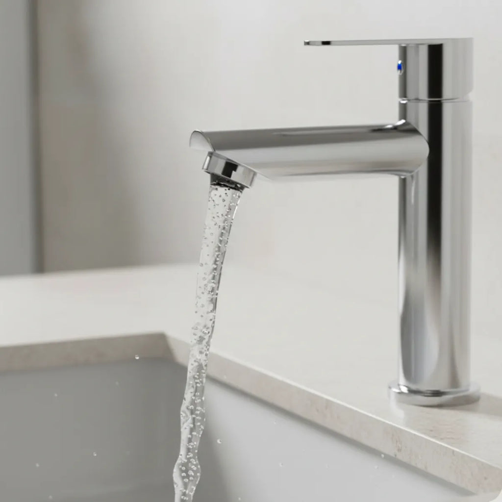 Torneira para Lavatório de Bancada Baixa em Aço Inox 304 Cromado