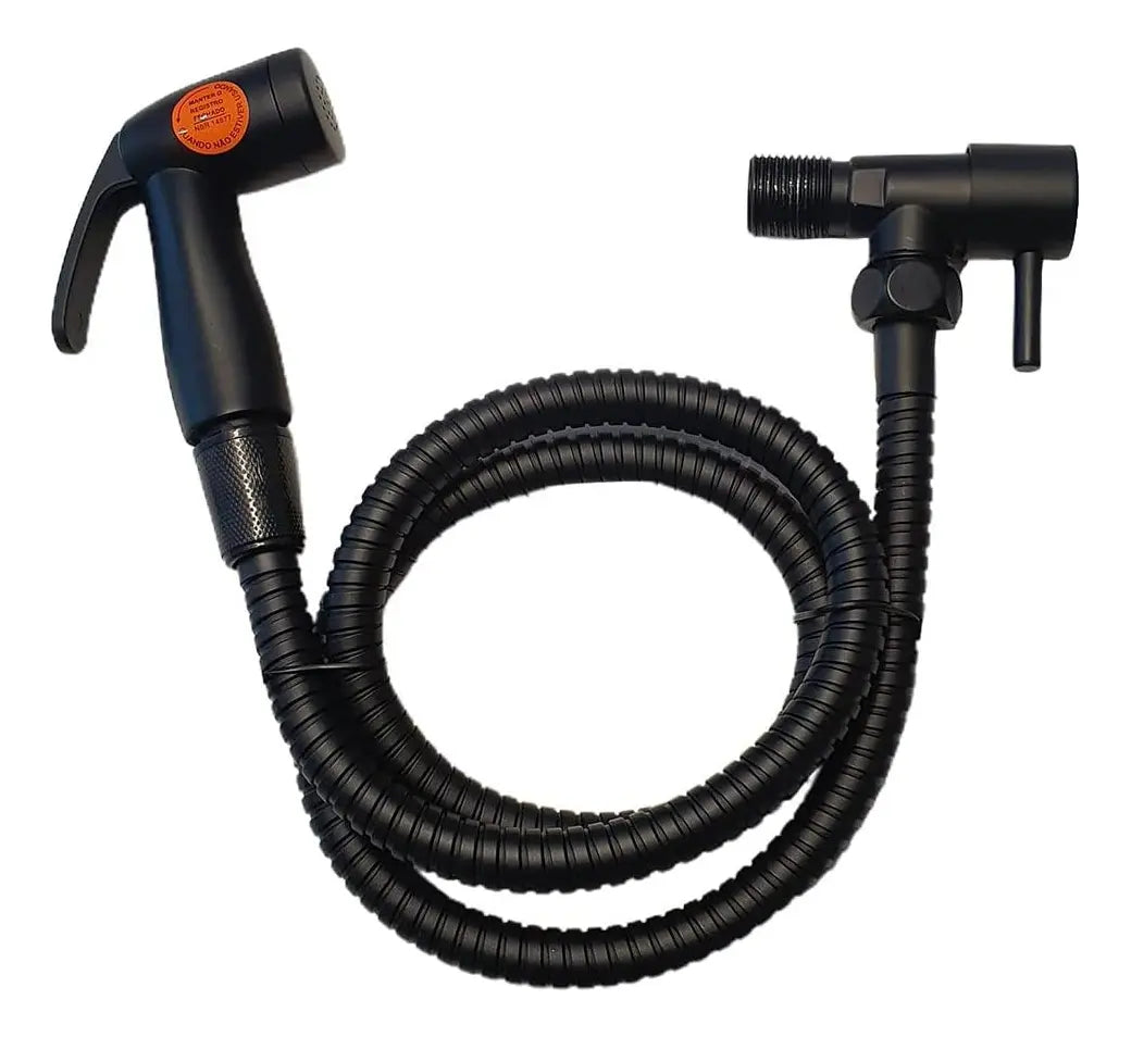 Ducha higiênica metal preto luxo 1/4 de volta