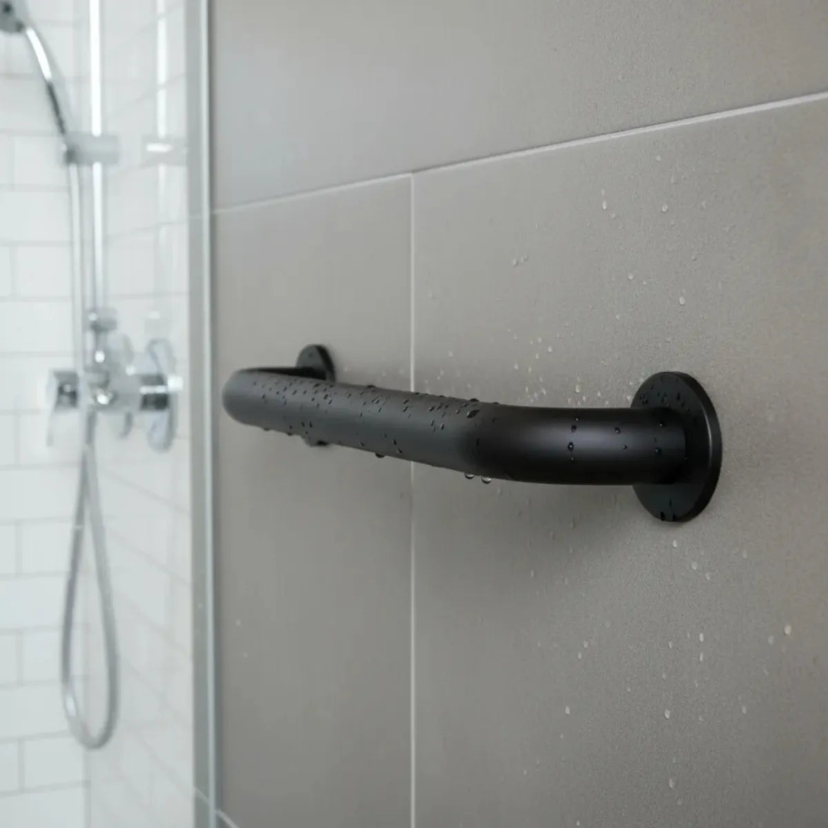 Barra De Apoio Preto Fosco 60 cm para Idoso E Deficiente