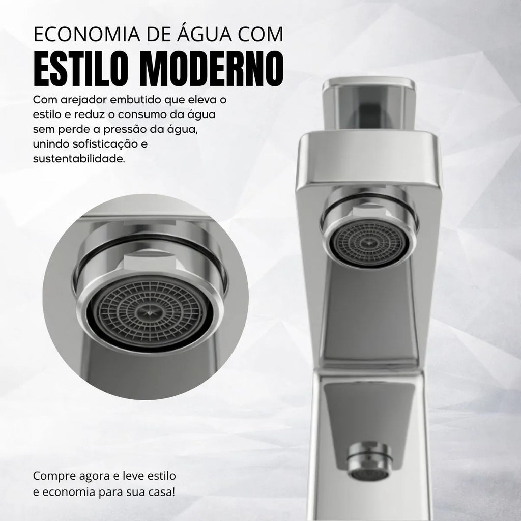 Torneira Monocomando Cromada para Lavatório Q/F