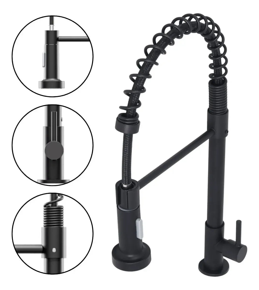 Torneira de bancada Cozinha Metal Gourmet Preto