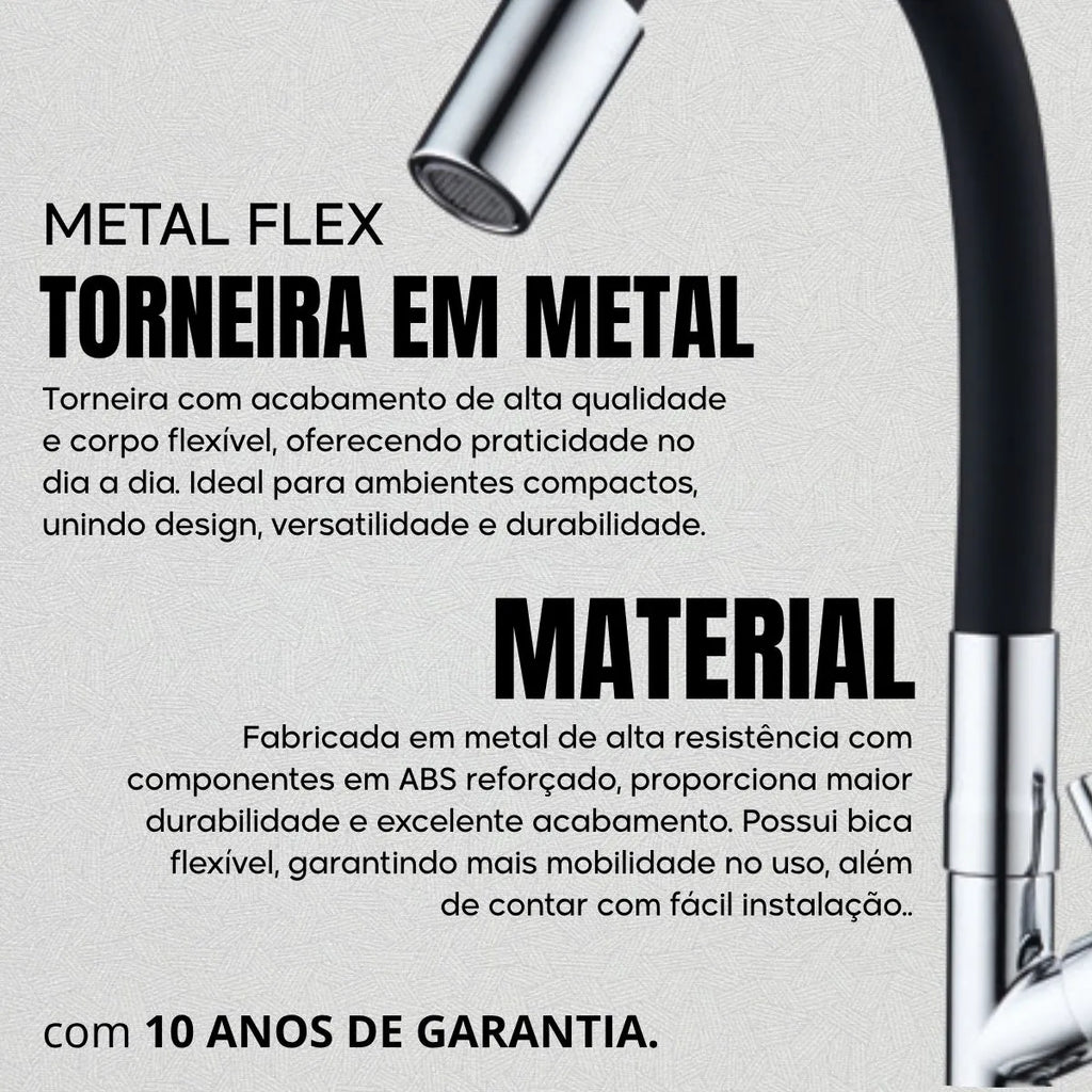 Torneira Preta Cozinha Bancada Gourmet Flexível Luxo