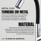 Torneira Preta Cozinha Bancada Gourmet Flexível Luxo
