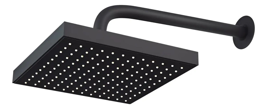 Chuveiro quadrado preto fosco articulado Luxo