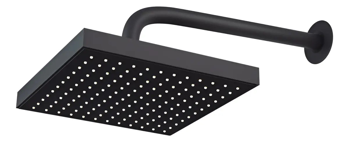 Chuveiro quadrado preto fosco articulado Luxo