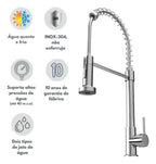 Torneira Gourmet Monocomando Acabamento Escovada Q/F