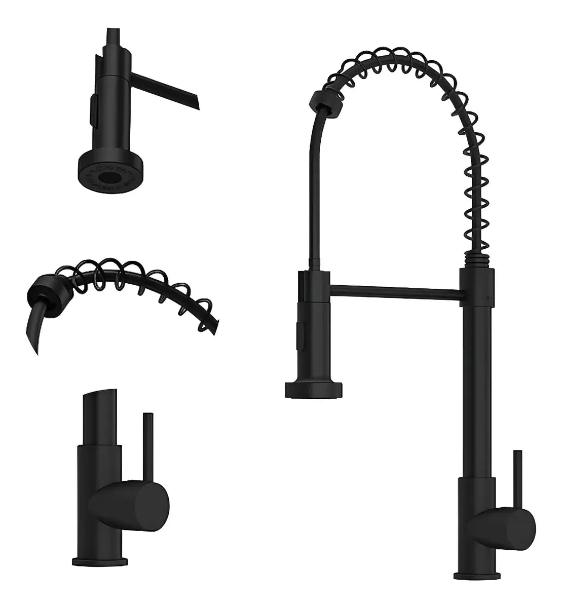 Torneira Cozinha Gourmet Monocomando Preto Fosco Q/F