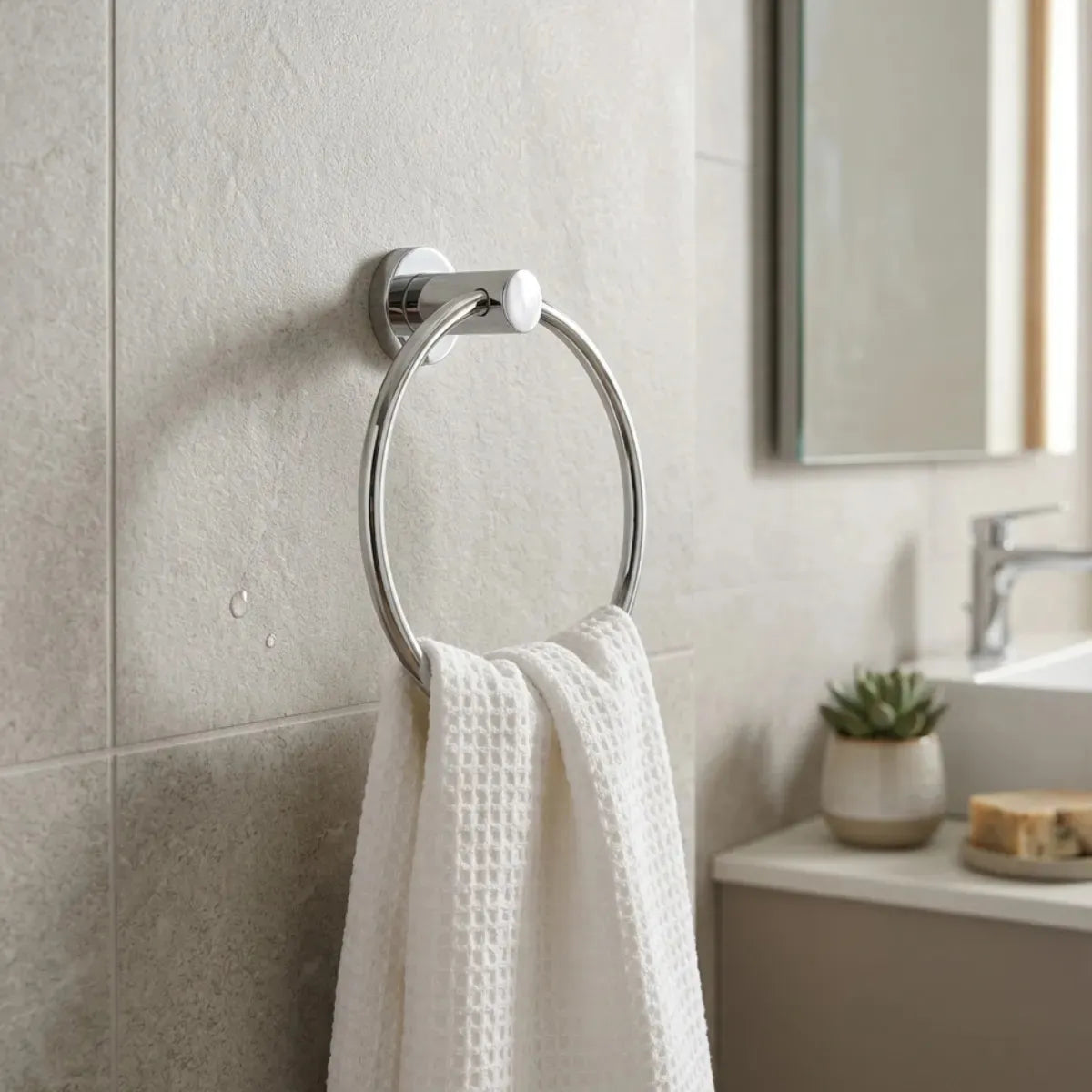 Porta toalha argola inox turim banheiro