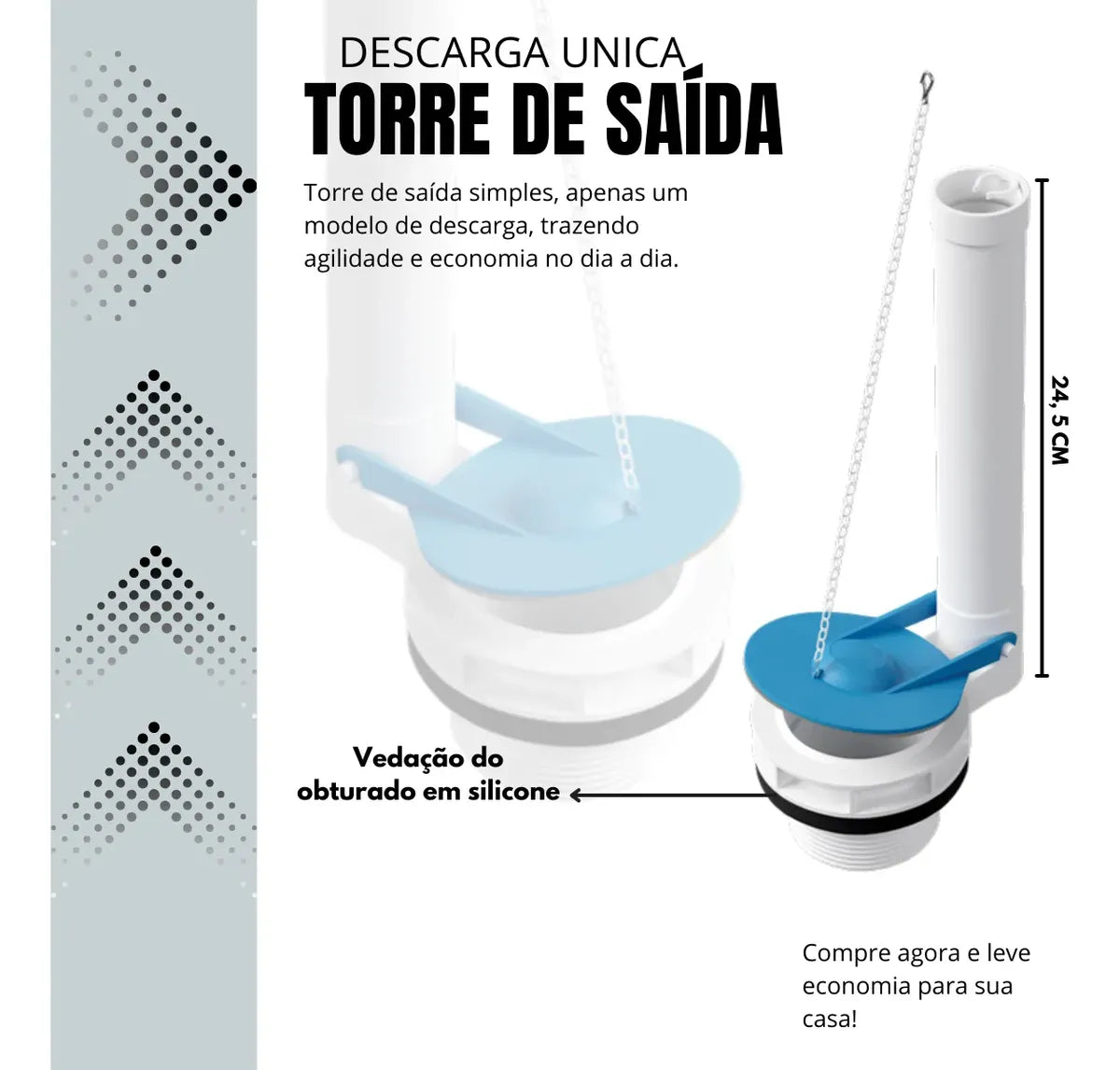 Kit Completo Caixa Acoplada Acionamento Lateral Universal