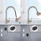 Torneira Gourmet Monocomando com Ducha Extensível Inox Escovado Q/F