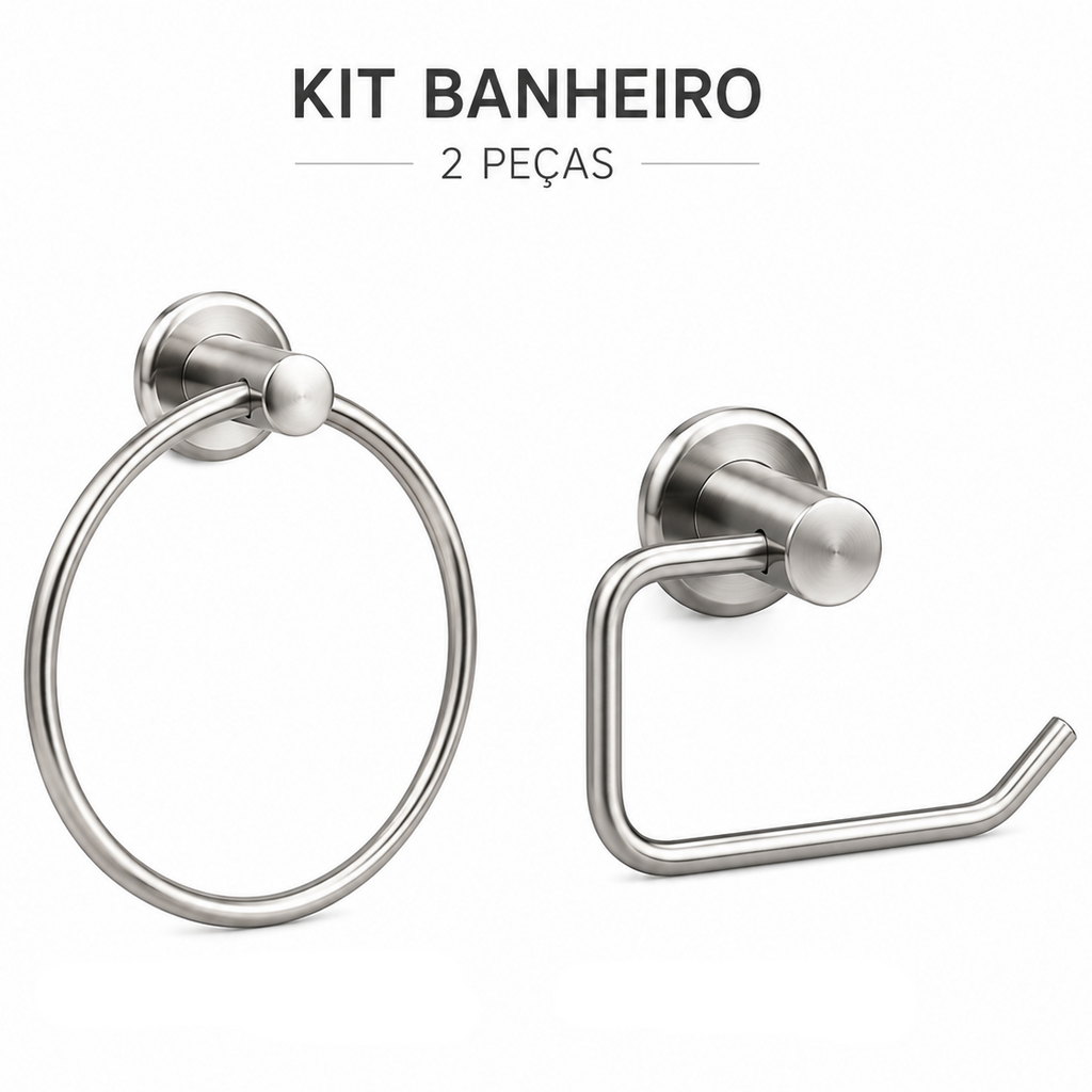 Kit banheiro inox Turim
