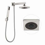 Chuveiro de Parede com Desviador Quadrado 5” Escovado Linha Luxo