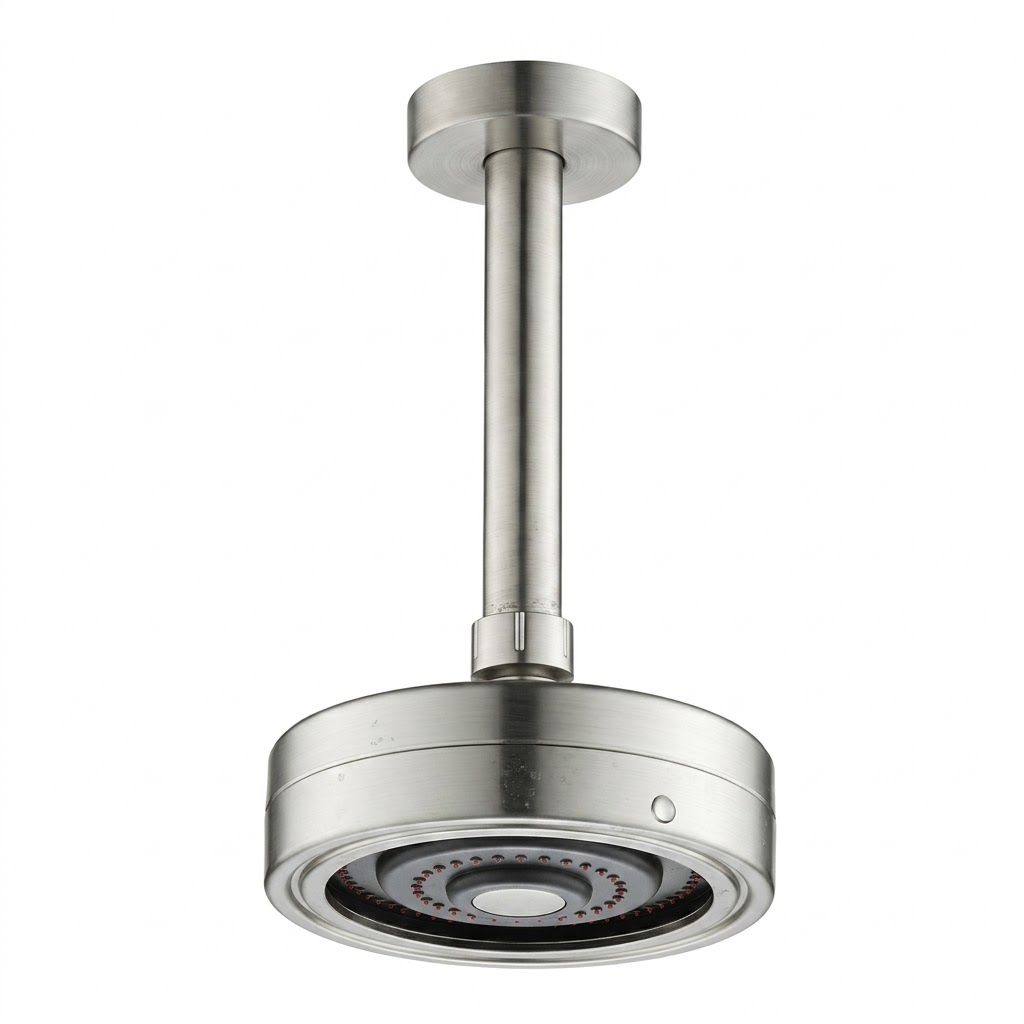 Chuveiro de Teto Autolimpante Redondo 5” Aço Escovado